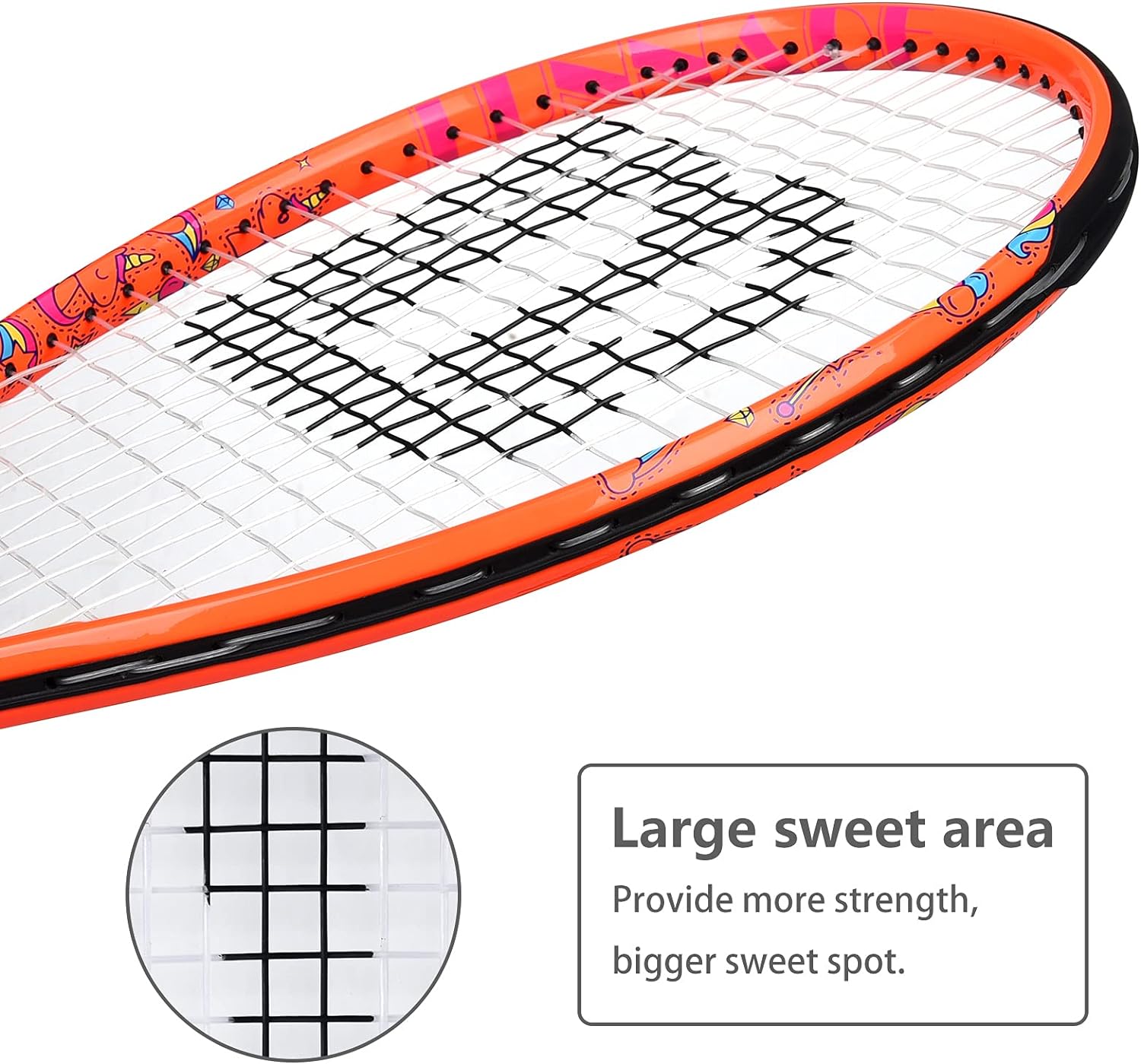 LUNNADE Tennis Racket for Kids Junior, 19/21/23/25 Inch Youth Tennis Racquet with Cover, Suitable for Beginner Boys and Girls Age 3-12