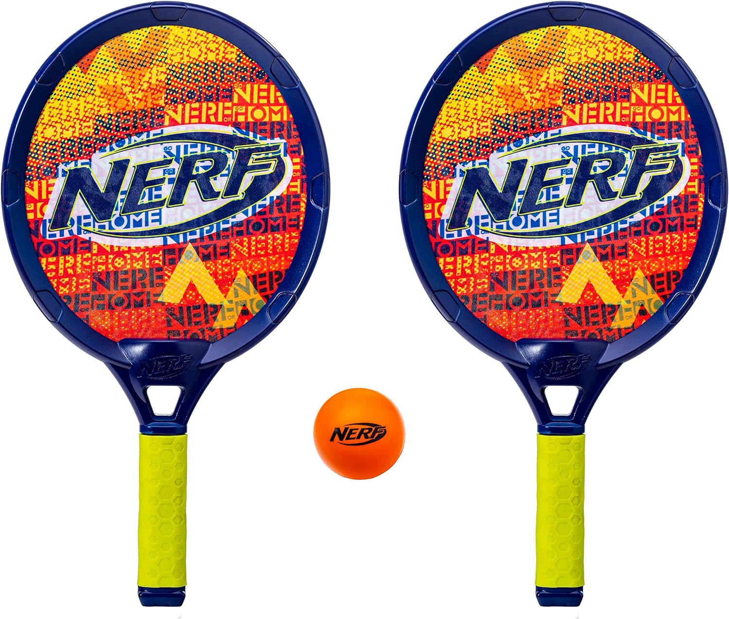 NERF Foam Tennis Set for Kids - 2 Player Kids Tennis Set - Jumbo Rackets and Foam Tennis Ball - Indoor Tennis Set - (2) Rackets and Foam Ball Included