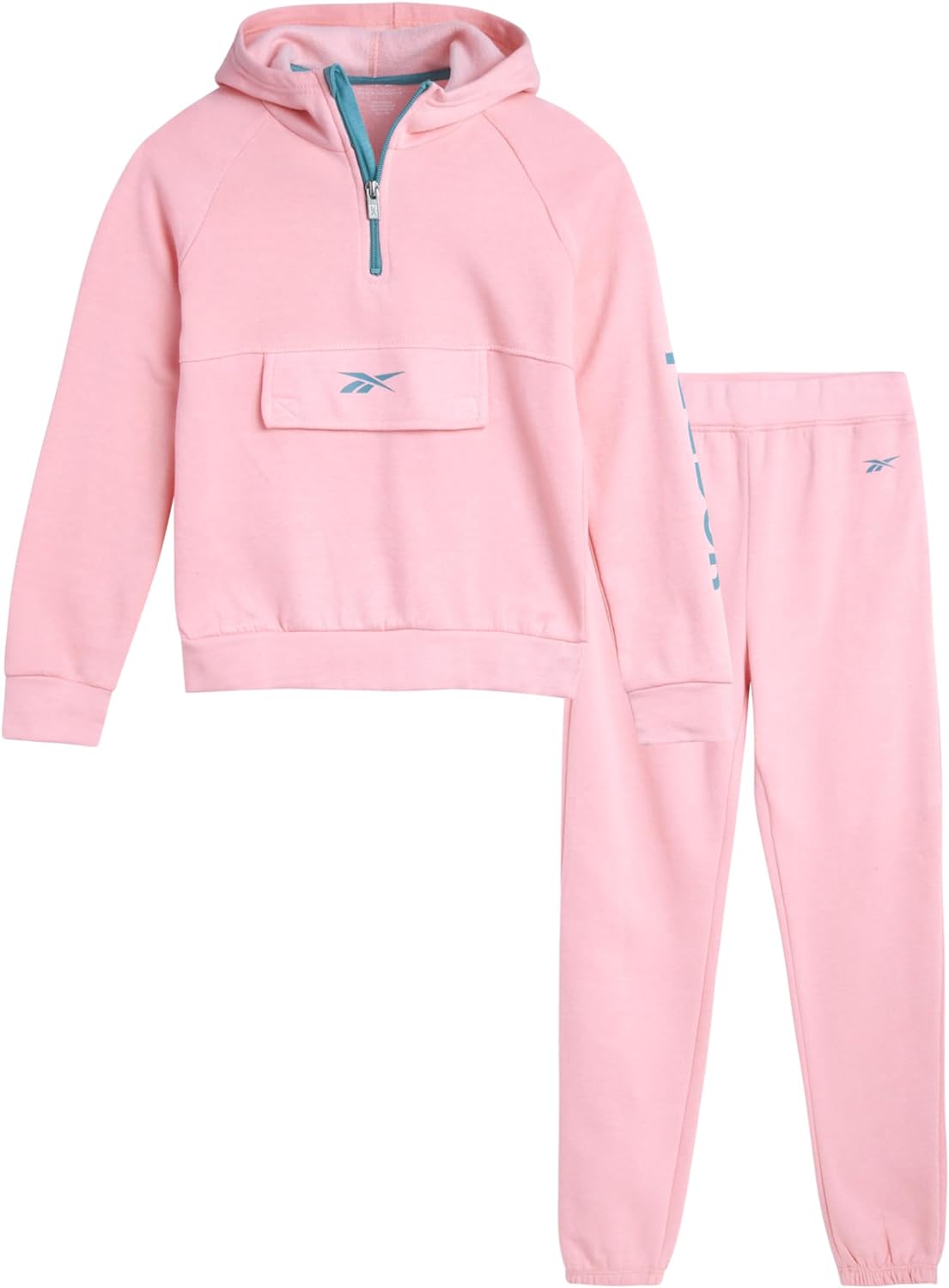 Reebok Girls Jogger Set - 2 Piece Hoodie Sweatshirt and Sweatpants Sweatsuit (Size: 4-12)