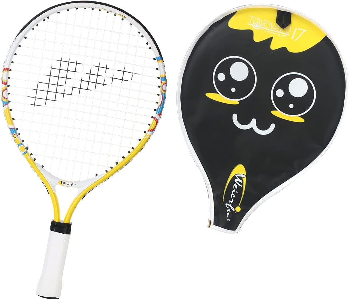 Weierfu Junior Tennis Racket for Kids Toddlers Starter Racket 17 with Cover Bag Light Weight(Strung)