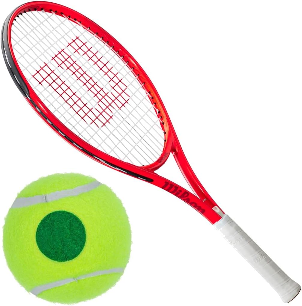 Wilson Roger Federer Pre-Strung Junior Tennis Racquet (Red/White) Bundled with a 3 Pack of Kids Training Tennis Balls