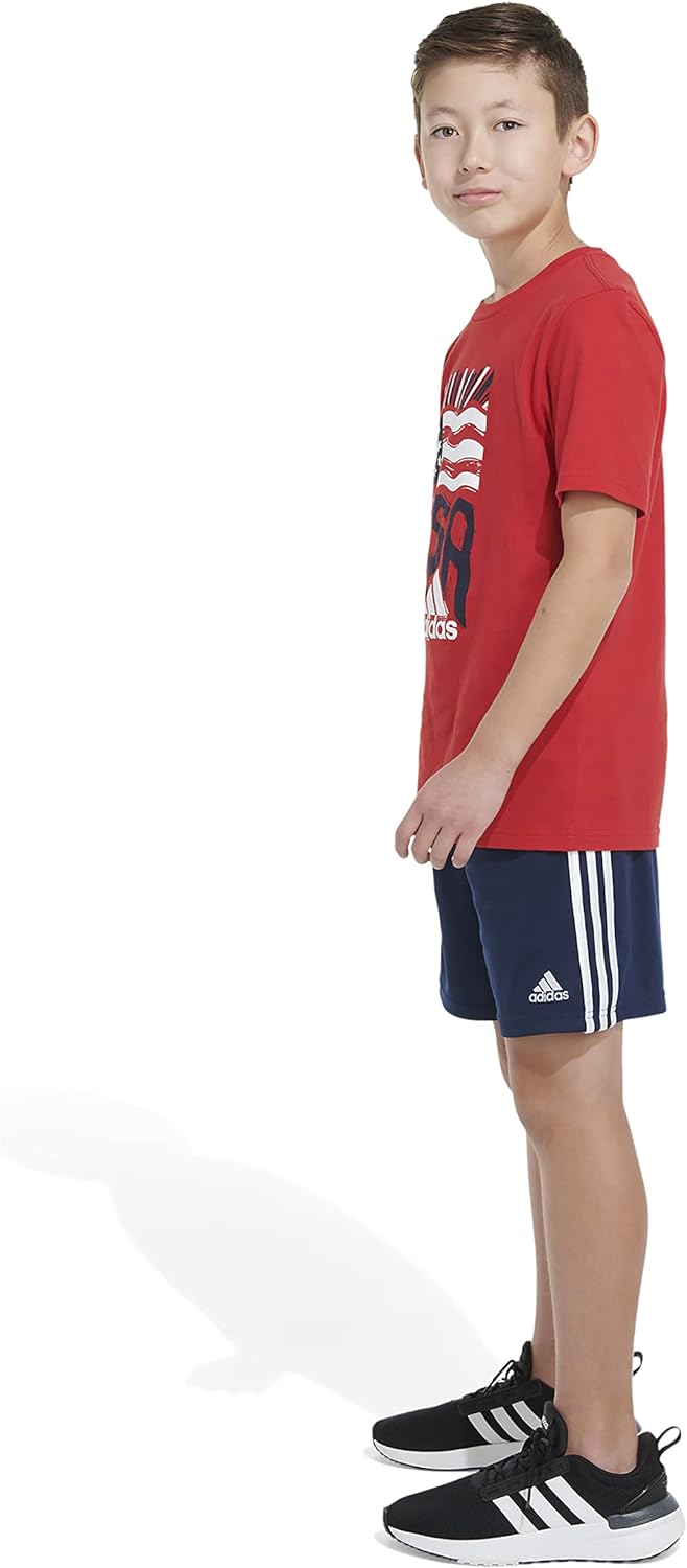 adidas Boys Short Sleeve Cotton USA Graphic T-Shirt