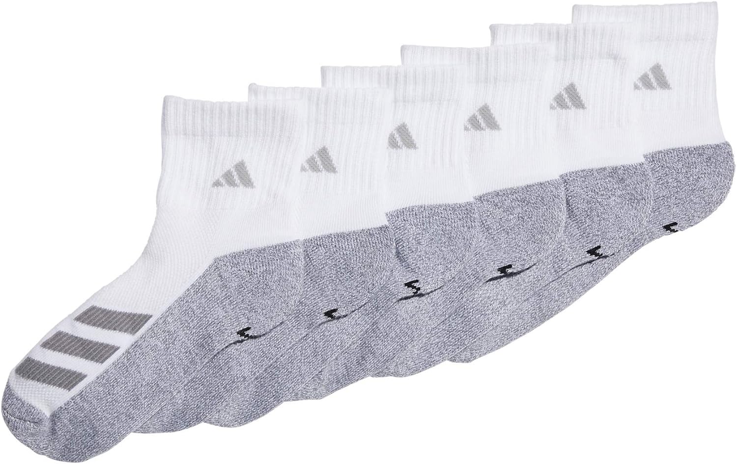 adidas Kids-Boys/Girls Cushioned Angle Stripe Quarter Socks (6-Pair)