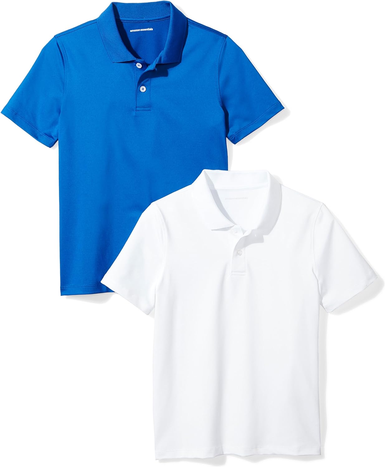 Amazon Essentials Boys and Toddlers Active Performance Polo Shirts, Pack of 2