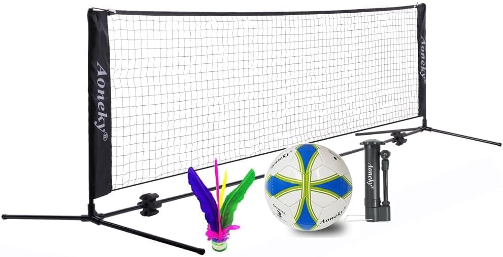 Aoneky Mini Portable Tennis Net for Driveway - Kids Soccer Tennis Net - Pickleball Net