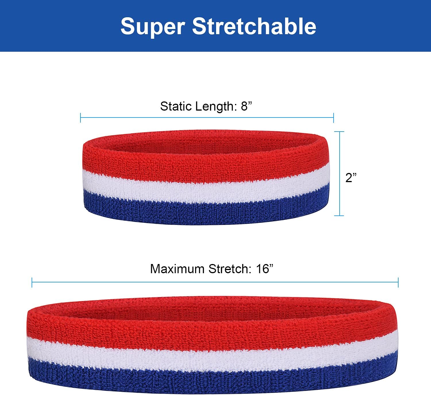 Favofit Headbands/Wristbands for Women Men Girls Boys for Gym Workout Yoga, Super Comfy Sports Sweatbands for Football Baseball Basketball Soccer Boxing Tennis