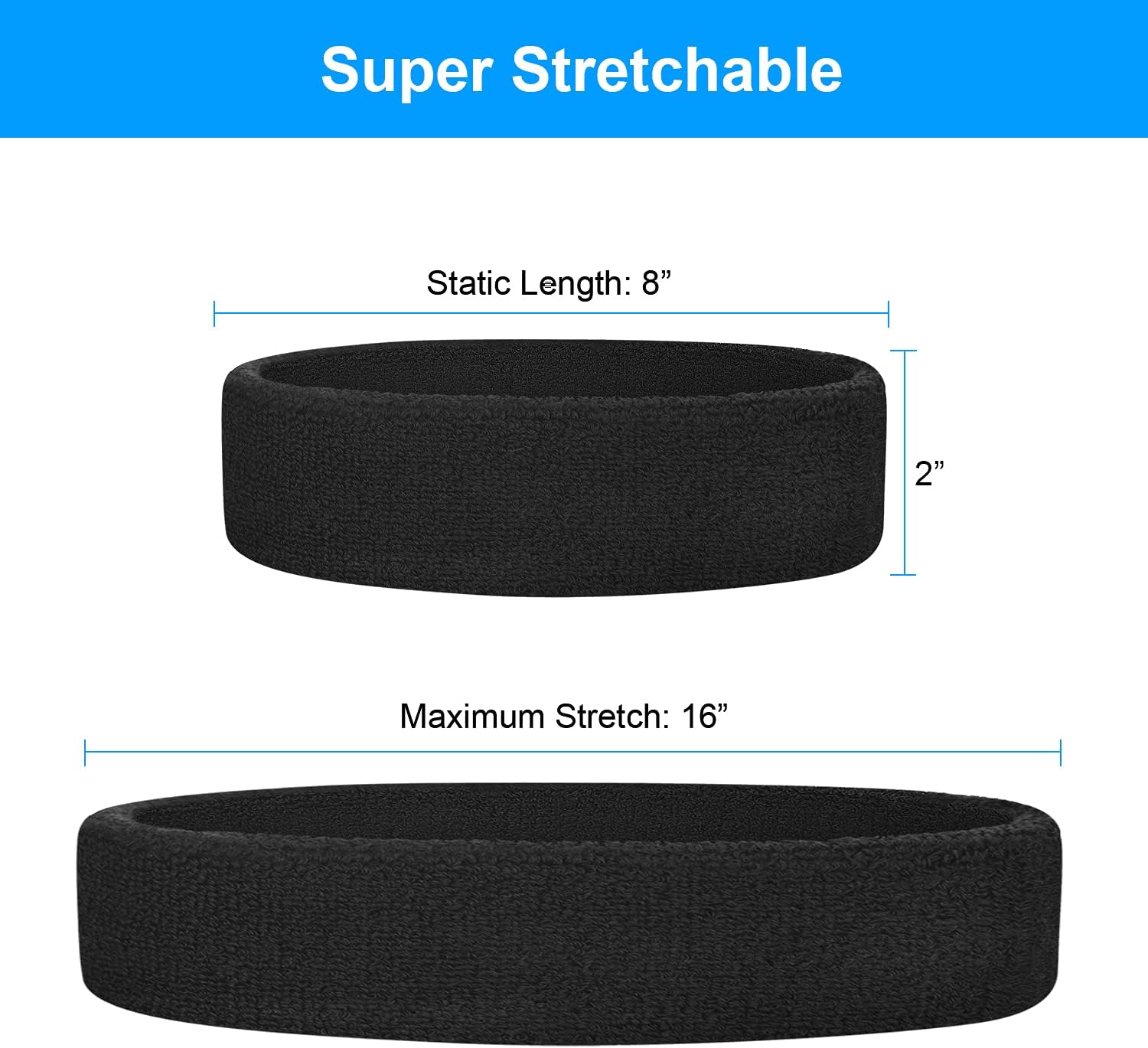 Favofit Headbands/Wristbands for Women Men Girls Boys for Gym Workout Yoga, Super Comfy Sports Sweatbands for Football Baseball Basketball Soccer Boxing Tennis