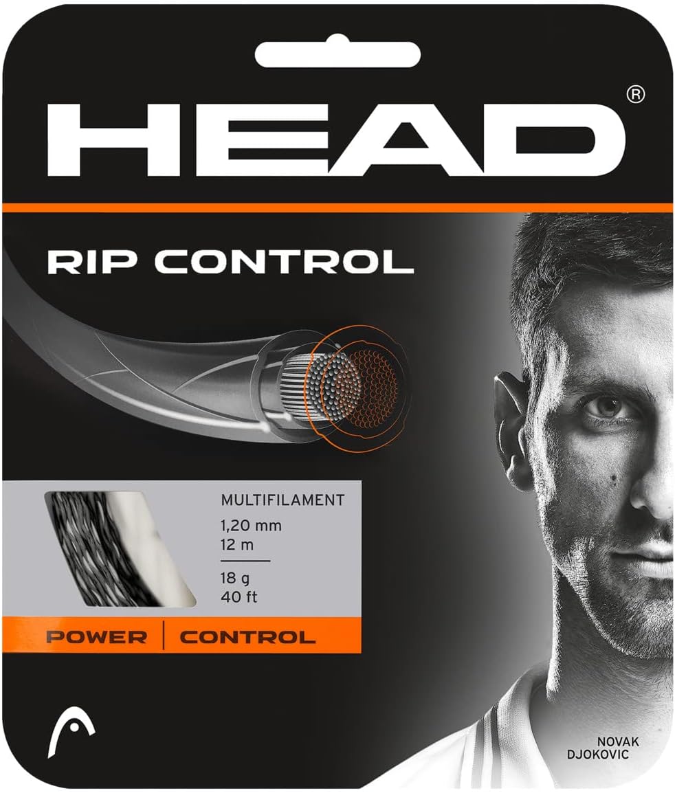 Head RIP Control Tennis Racket String 40 Set - 17 Gauge Multifilament Racquet String, Natural