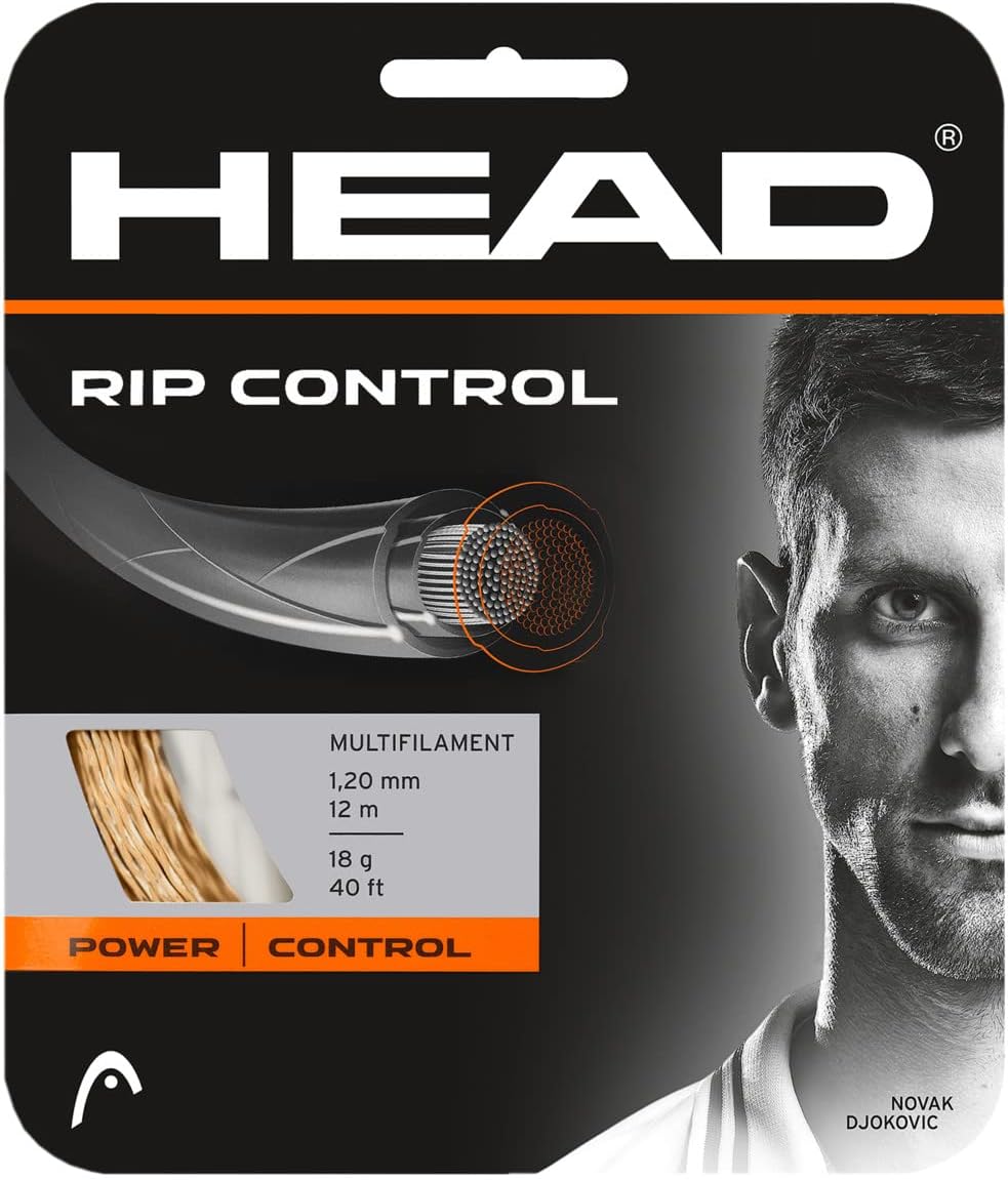 Head RIP Control Tennis Racket String 40 Set - 17 Gauge Multifilament Racquet String, Natural