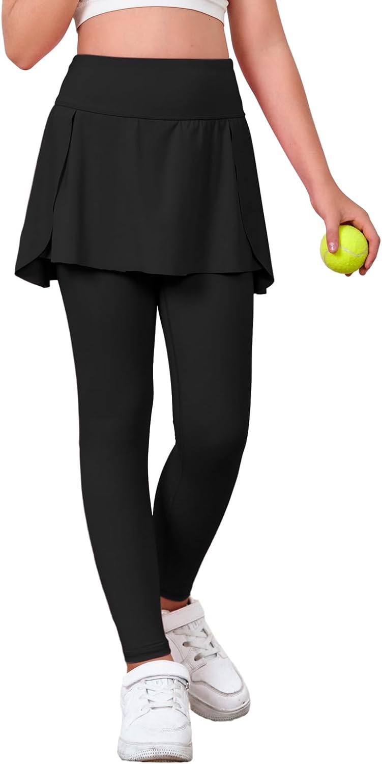 Imily Bela Girls Tennis Skirts with Leggings Active Golf Skirted Leggings Athletic Dance Skorts with Pockets