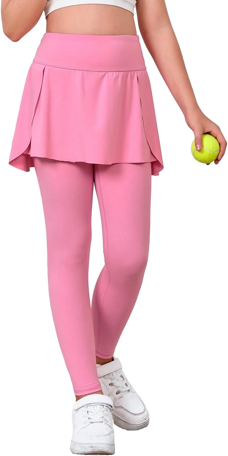 Imily Bela Girls Tennis Skirts with Leggings Active Golf Skirted Leggings Athletic Dance Skorts with Pockets