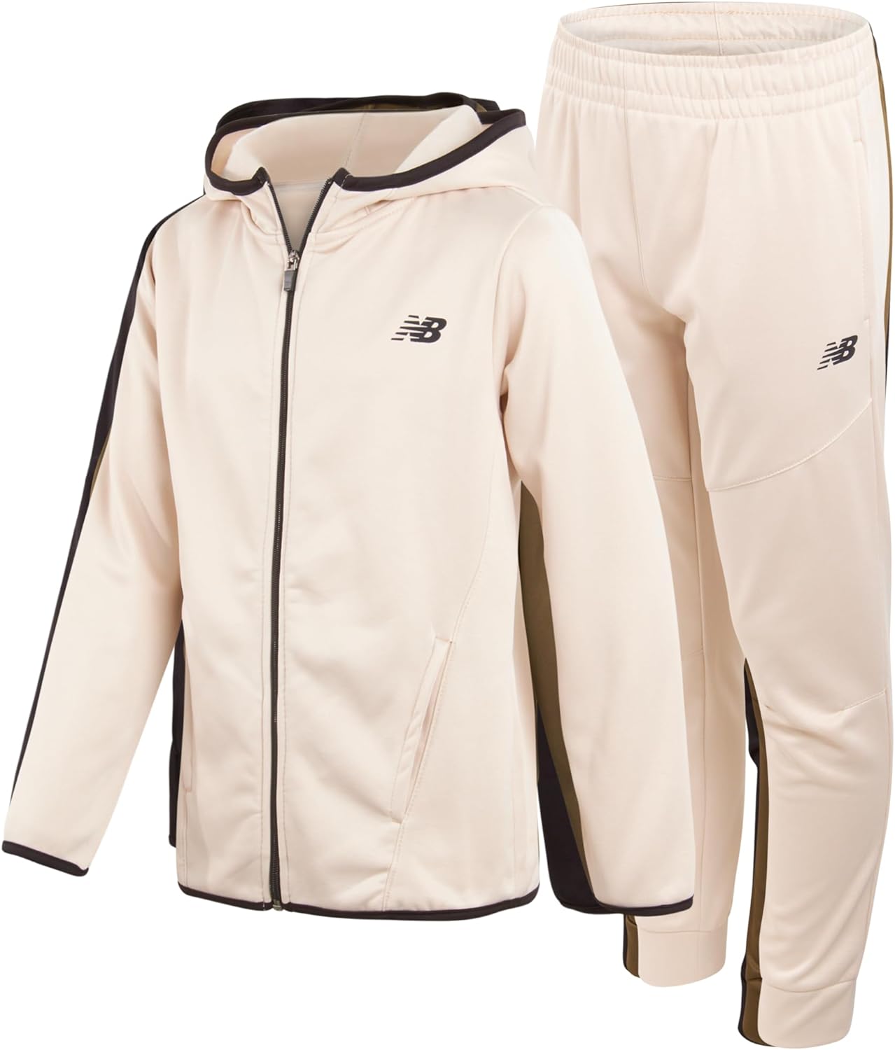 New Balance Boys Sweatsuit - 2 Piece Active Fleece Zip Sweatshirt and Sweatpants - Performance Jogger Pants Set: Boys, 8-12