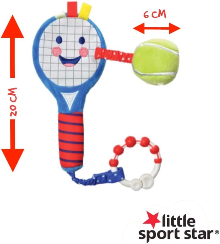 Tennis Racket | Suitable from Birth to 2 Years | Your First Tennis Racket | to Inspire and Play with | Extra Sensory Features for Babies | Part of The LITTLE SPORT STAR Baby Collection