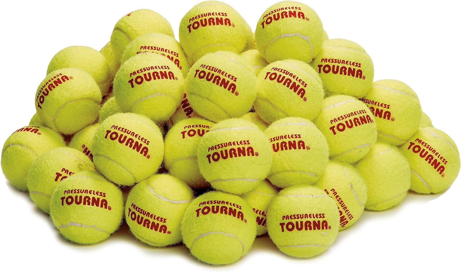 Tourna Pressureless Tennis Ball 60 Count (Pack of 1),Yellow