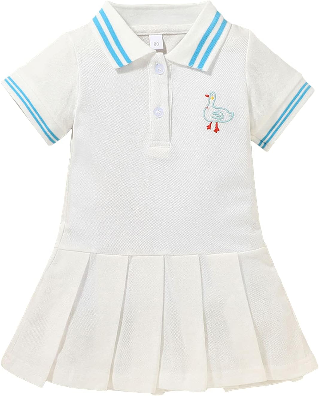 Adjiukoyidi Toddler Little Girl Dresses Short Sleeve Tennis Dress Shirt Dresses Pleated Dress Golf Outfits Sport Clothes