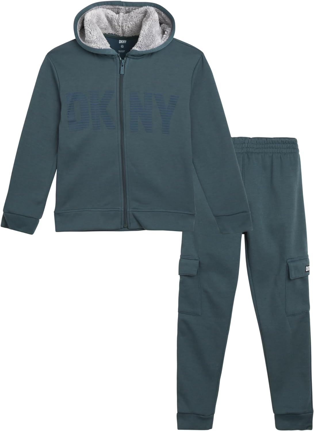 DKNY Boys Sweatsuit Set - 2 Piece Fleece Sweatshirt and Jogger Sweatpants (Size: 4-12)