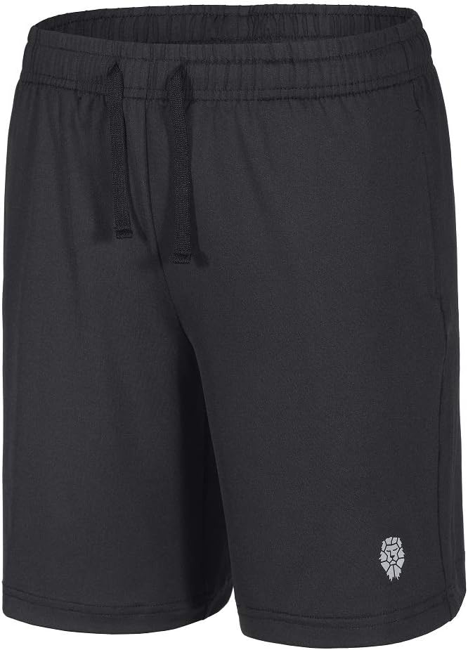 PIQIDIG Youth Boys Loose Fit Athletic Shorts Quick Dry Active Shorts with Pocket, 2-Pack