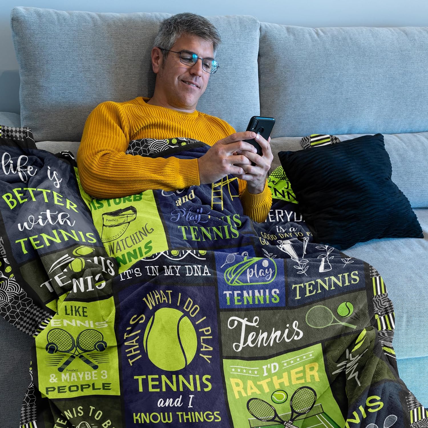 Tennis Gifts, Best Tennis Gifts for Men/Boys, Unique Tennis Gifts Women/Girls, Funny Tennis Gift Ideas, Gifts for Tennis Players/Lover, Tennis Themed Gifts, Tennis Coach Gifts Blanket 50 x 60