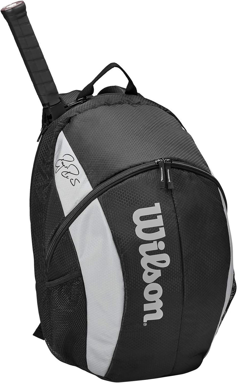 WILSON Backpack, Black/White, Holds up to 2 Rackets