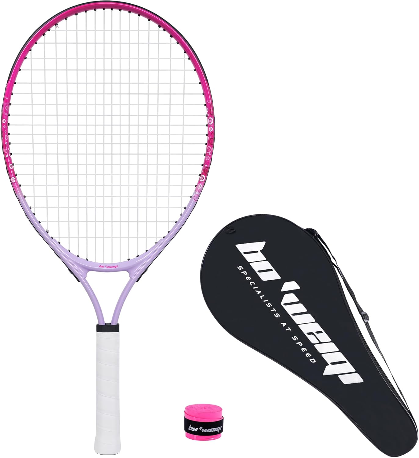 Kids Tennis Racket for Aged 2-3, boweiqi 17 Lightweight Toddler Tennis Racket for Outdoor/Indoor Sports Including 1 Tennis Racket,1 Replacement Overgrip and 1 Shoulder Strap Bag