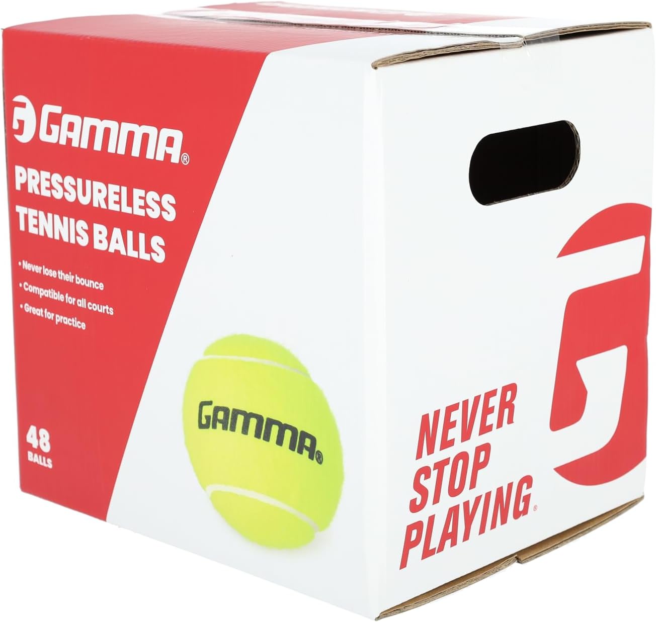 GAMMA Sports Pressureless Tennis Balls Box, Bulk Tennis Balls, Premium Tennis Accessories, 18, 36, 48, 75 Pack Sizes, Tennis Practice, Tennis Training, Pet Toys, Dog Ball, Coach, Indoor  Outdoor Play