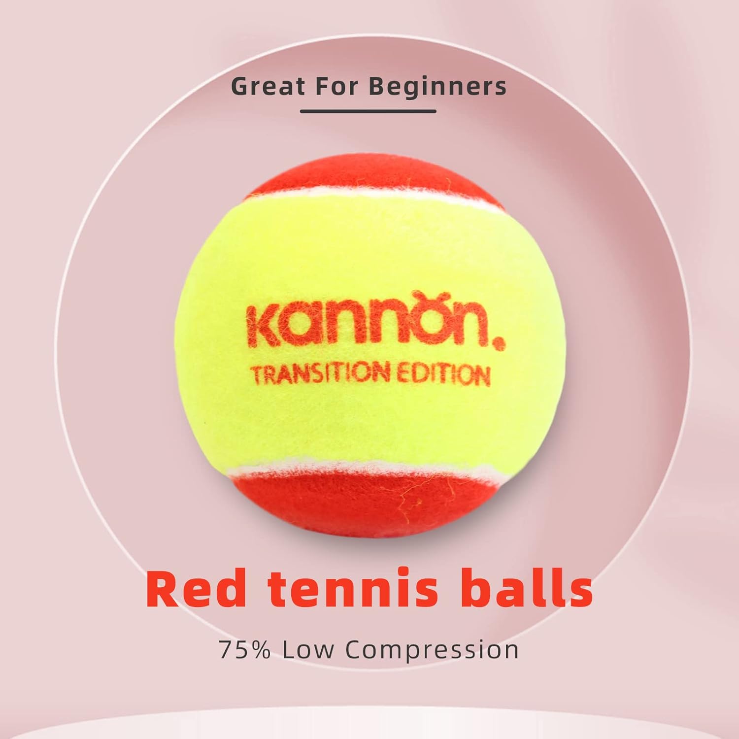 YUESHENG Red Tennis Balls for Kids- 75% Low Compression Stage 3 inch Kids Tennis Ball for Beginners Youth Kids Training Practising Playing with Carry Bag