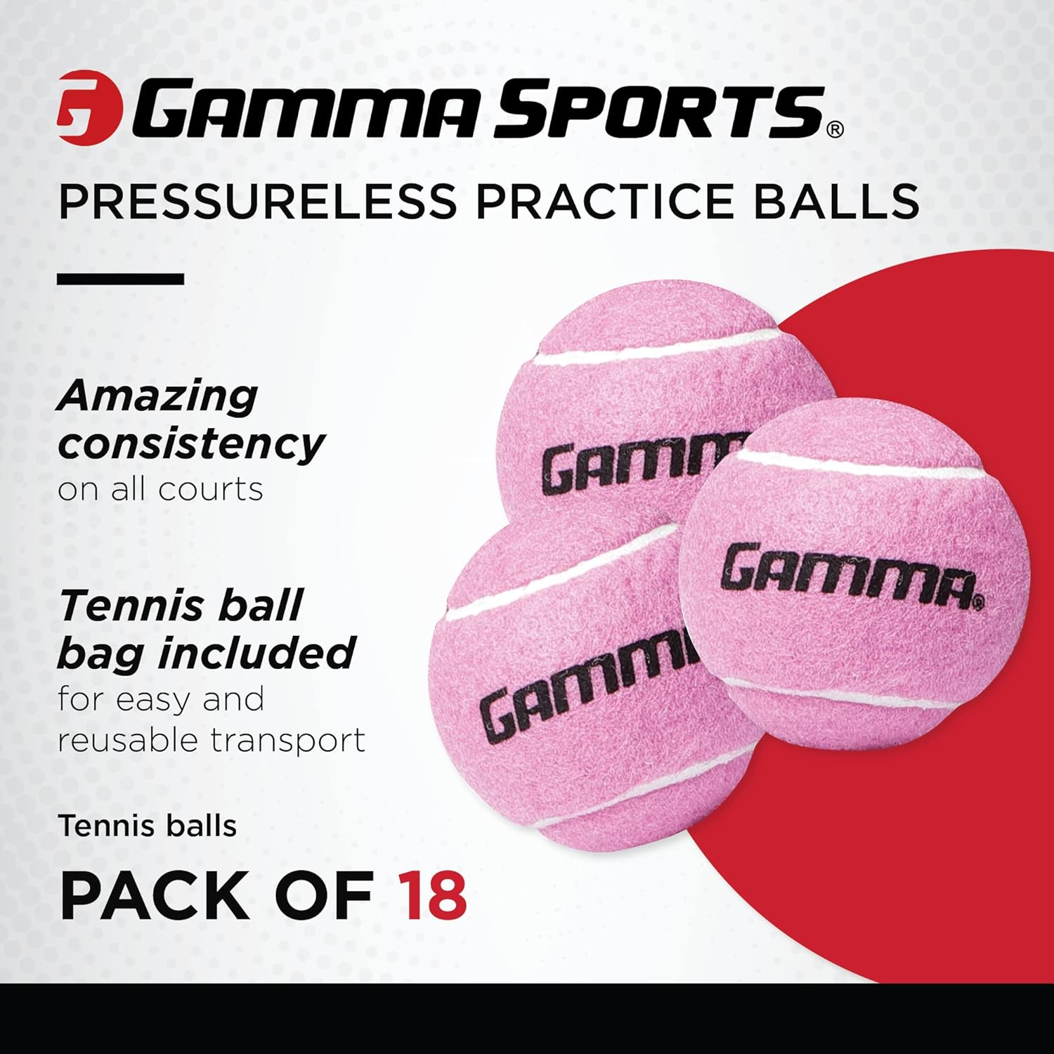 GAMMA Sports Tennis Balls, Pressurized  Pressureless, Cans, Bags, 4 Ball Can, 12 Bag, 18 Bag, Multiple Colors, Practice, Recreation, Pet Toys, Dog Toys, Walkers, Draw String Bags for Easy Transport