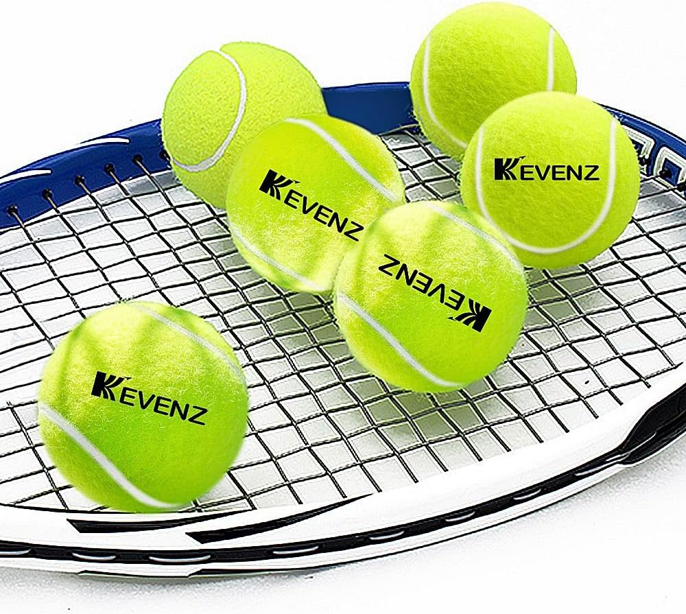 KEVENZ 24-Pack Standard Pressure Training Tennis Balls, Highly Elasticity, More Durable, Good for Beginner Training Ball