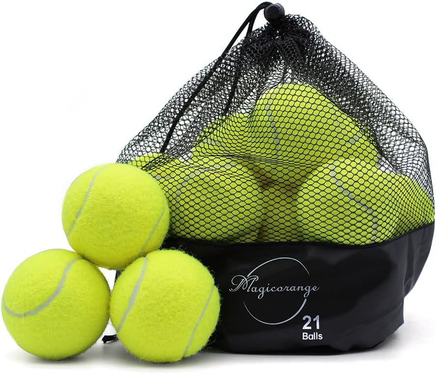 Magicorange Tennis Balls, 21 Pack Advanced Training Tennis Balls Practice Balls, Come with Mesh Bag for Easy Transport, Good for Beginner Training Ball