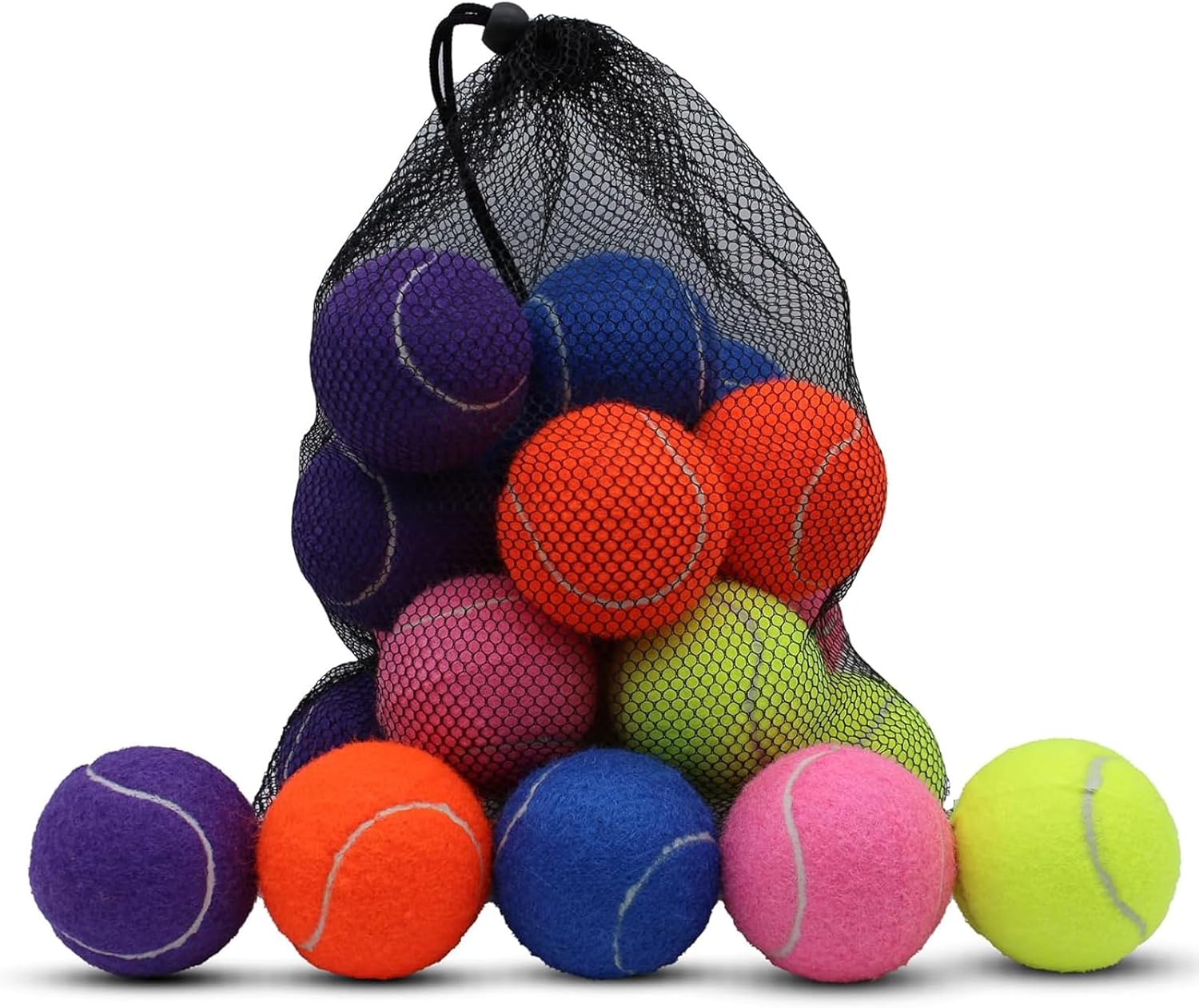 Magicorange Tennis Balls, Tennis Balls for Dogs, Pet Dog Playing Balls, Come with Mesh Bag for Easy Transport, Colorful Easy Catching Pet Dog Balls