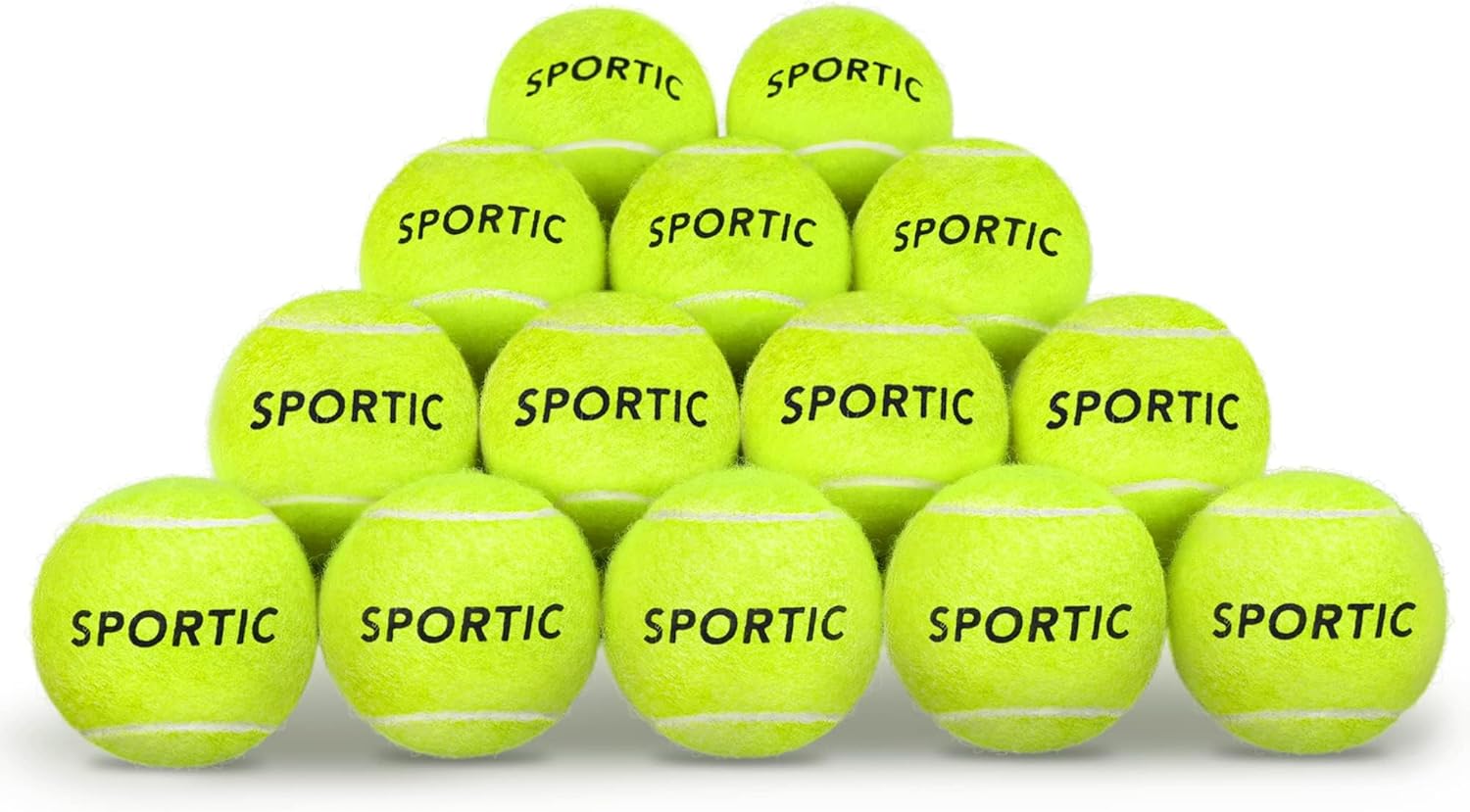 SPORTIC Tennis Balls, Duty Felt Pressurized Tennis Ball with Mesh Bag for 12PC or 36PC -High Bounce Training Exercise Tennis Balls for Beginners  Pet Dog Playing Balls, 3/4/12/36 PCS