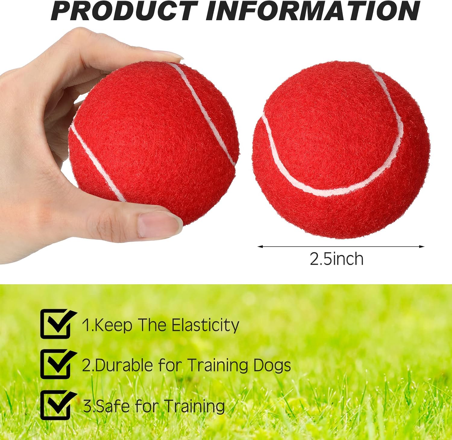 Vinsot 24 Pack Standard Pressure Tennis Balls Bulk, Training Tennis Balls Practice Playing Balls for Player Beginner Youth Training Sports Ball, 2.5 Inch