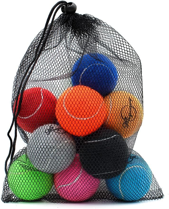 Magicorange Tennis Balls, 12 Pack Advanced Training Tennis Balls Practice Balls, Come with Mesh Bag for Easy Transport, Good for Beginner Training Ball