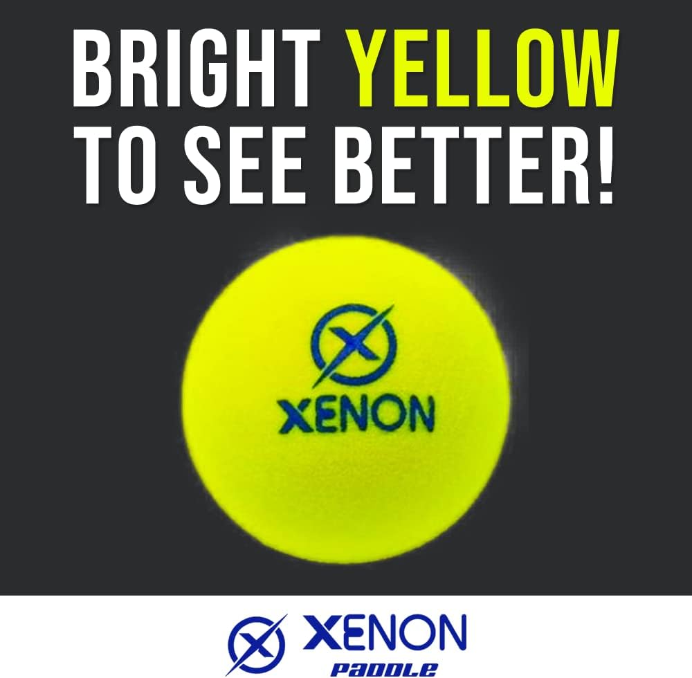 Platform Tennis Balls by Xenon, Bright Yellow for High Visibility, Superb Durability, APTA Approved, 2 Balls per Sleeve