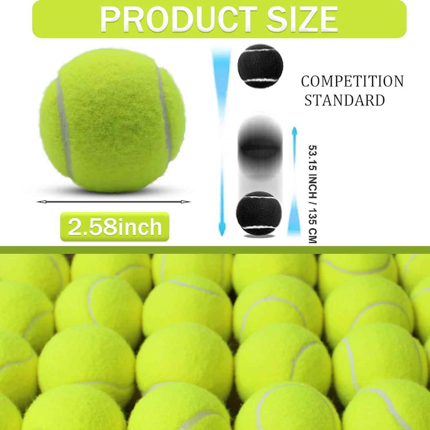 Swingers Tennis Balls，80 Pack Training Tennis Balls, Practice Balls for Pet Dog, High Elasticity Exercise Tennis Balls for Beginner, with Mesh Carry Bag Easy to Transport