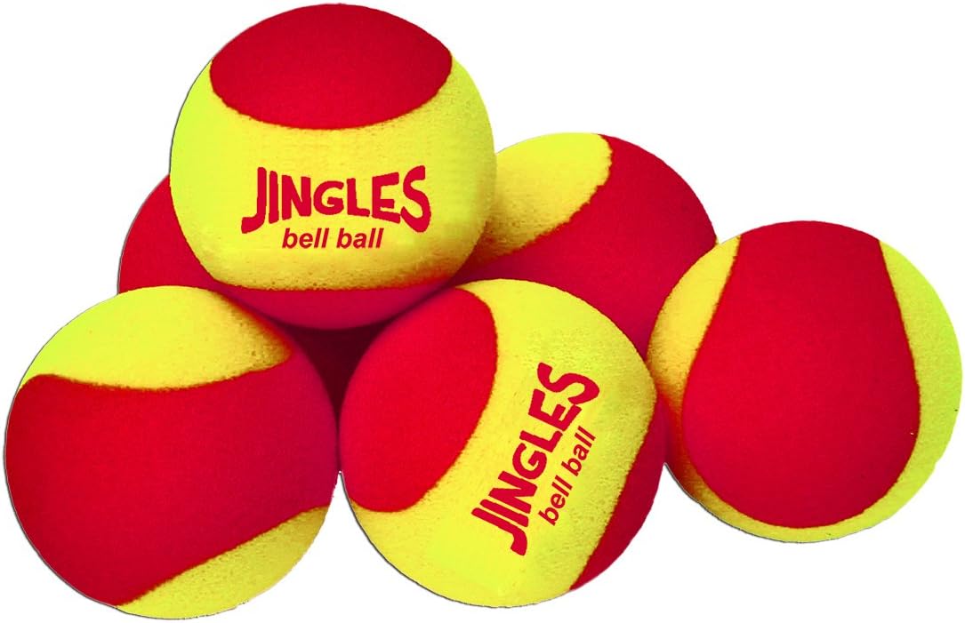 Tennis Jingles Bell Balls Set - Softball Sized Foam Balls/Make Noise Upon Contact